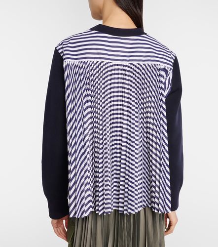 Sudadera en mezcla de algodón a rayas - Sacai - Modalova