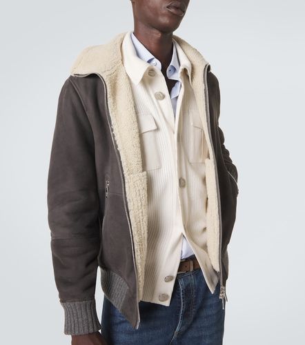 Cashmere-trimmed shearling blouson jacket - Brunello Cucinelli - Modalova