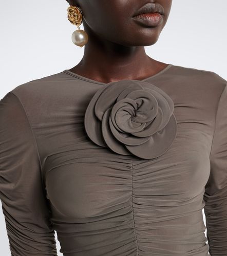 Floral-applique ruched top - Magda Butrym - Modalova