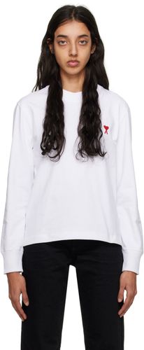 White Ami de Cœur Long Sleeve T-Shirt - AMI Alexandre Mattiussi - Modalova