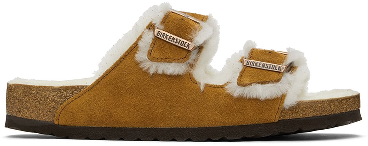 Tan Shearling Arizona Sandals - Birkenstock - Modalova