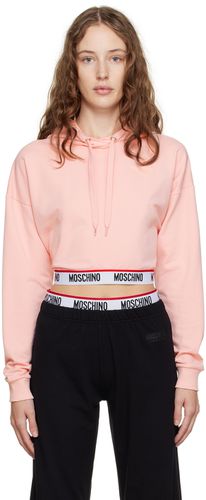 Moschino Pink Bonded Hoodie - Moschino - Modalova