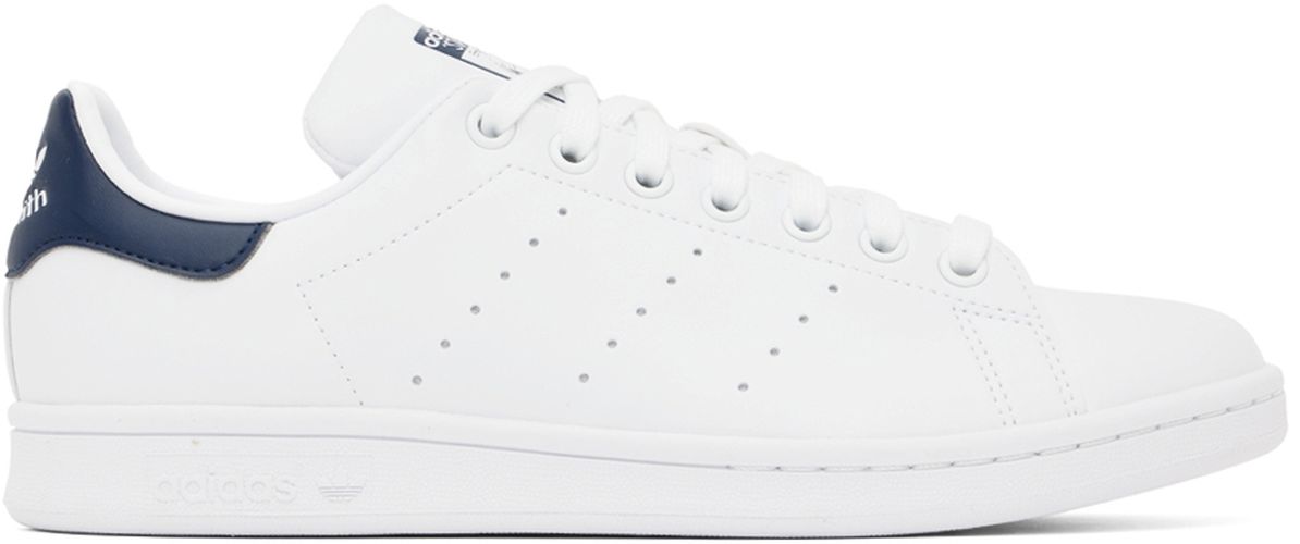 White & Navy Stan Smith Sneakers - adidas Originals - Modalova