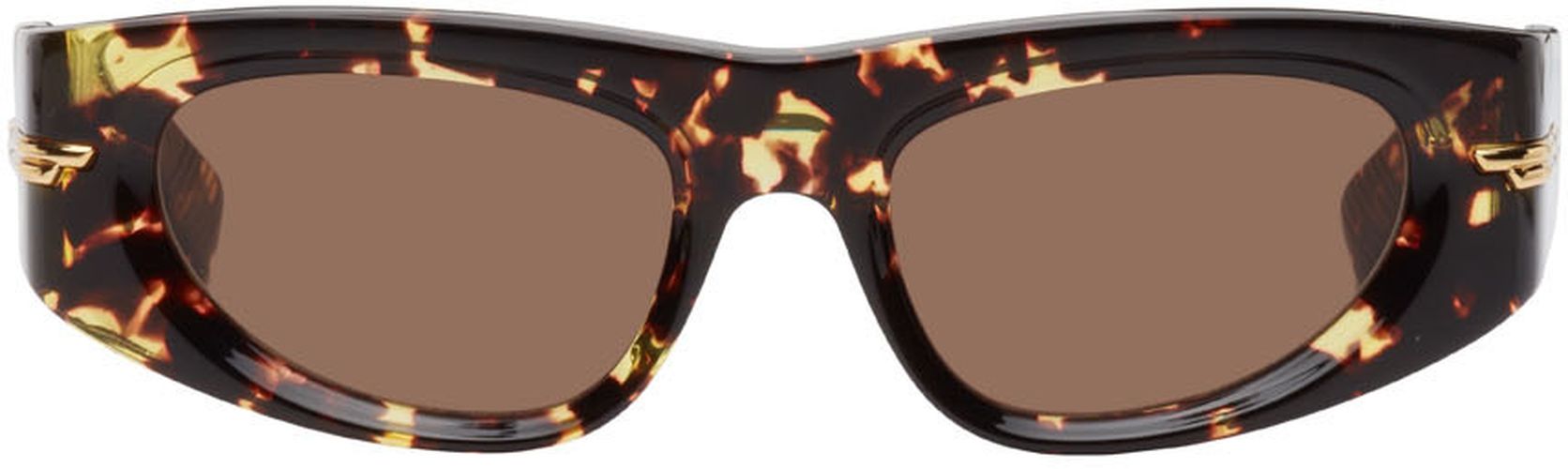Tortoiseshell Oval Sunglasses - Bottega Veneta - Modalova