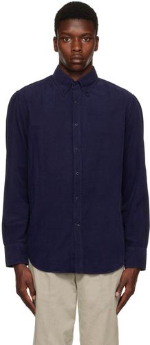 Navy Garment-Dyed Shirt - Brunello Cucinelli - Modalova