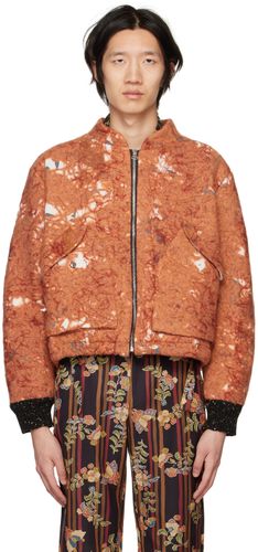 Orange Graphic Bomber Jacket - VITELLI - Modalova