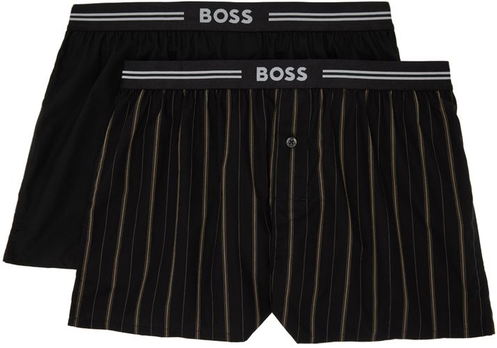 Two-Pack Black Striped Waistband Boxers - BOSS - Modalova