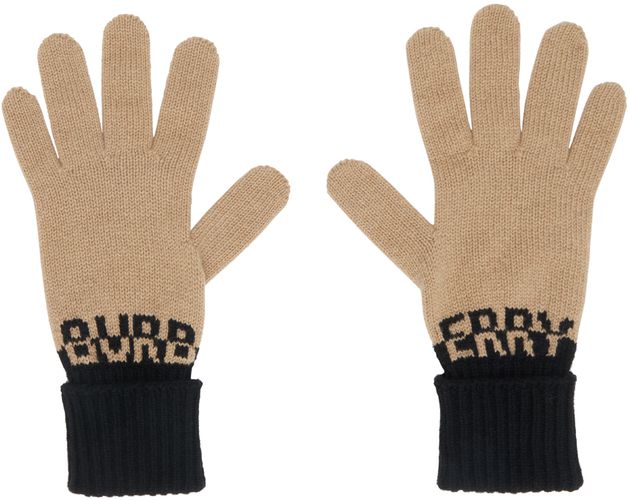 Burberry Tan Intarsia Gloves - Burberry - Modalova