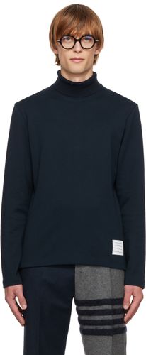 Thom Browne Navy Vented Turtleneck - Thom Browne - Modalova