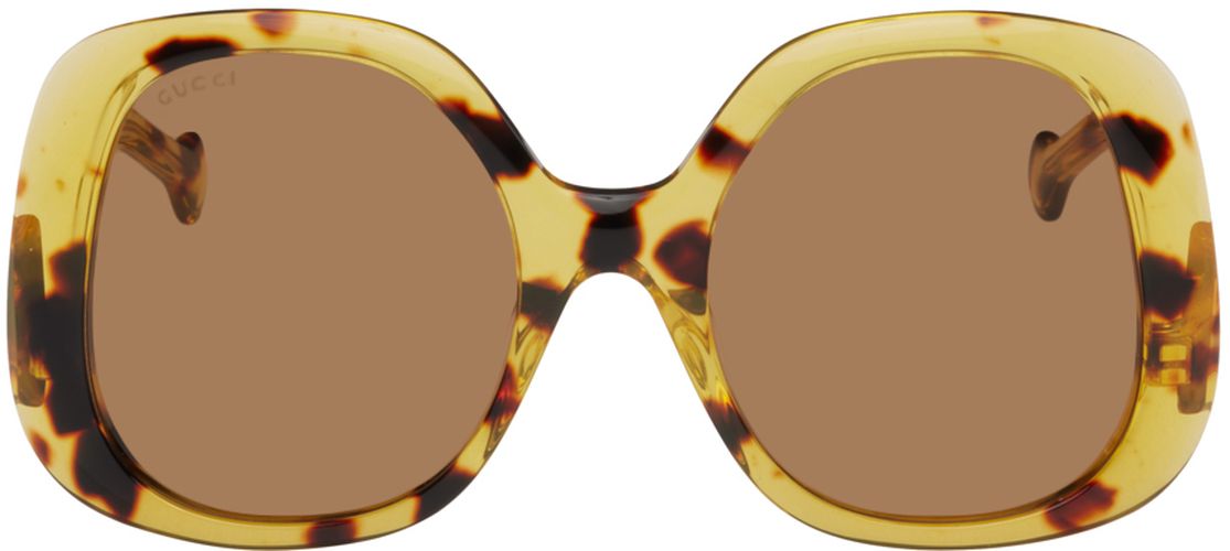 Tortoiseshell Oversized Sunglasses - Gucci - Modalova