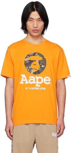 Orange MoonFace Camo T-Shirt - AAPE by A Bathing Ape - Modalova