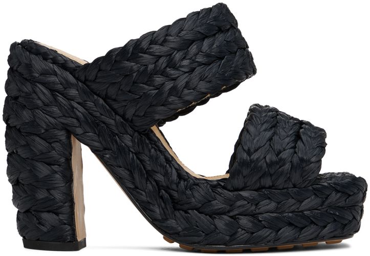 Black Trinity Weave Heeled Sandals - Bottega Veneta - Modalova