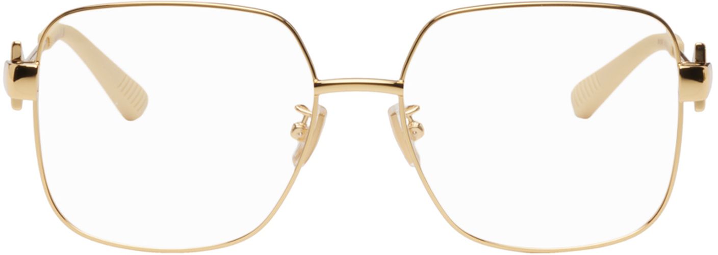 Bottega Veneta Gold Square Glasses - Bottega Veneta - Modalova