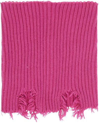 Pink Ribbed Scarf - MM6 Maison Margiela - Modalova