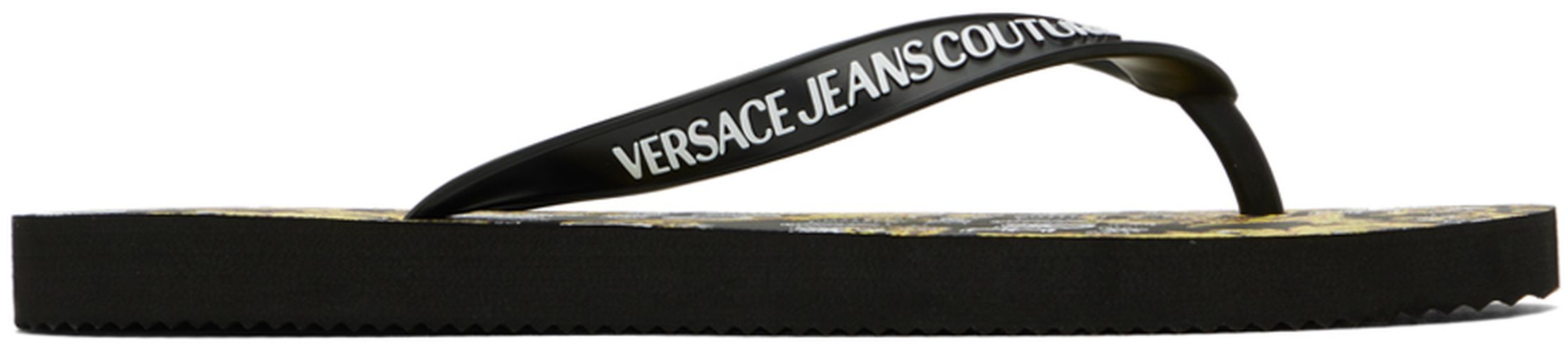 Black Printed Flip Flops - Versace Jeans Couture - Modalova