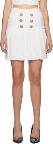 Balmain White Pleated Miniskirt - Balmain - Modalova