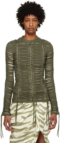 Khaki Knotted Long Sleeve T-Shirt - Balmain - Modalova