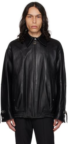 Black Banding Leather Jacket - Wooyoungmi - Modalova