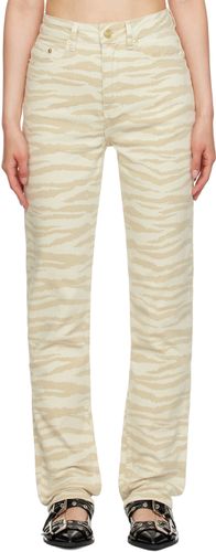 GANNI Beige Printed Jeans - GANNI - Modalova