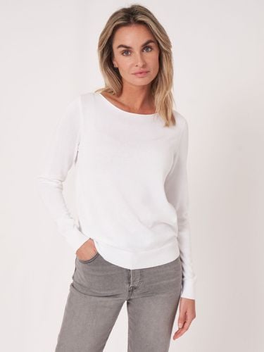 Basic long sleeve pullover in cotton blend - REPEAT cashmere - Modalova