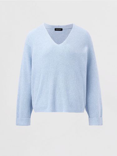 Cashmere cotton blend sweater with fine rib texture - REPEAT cashmere - Modalova
