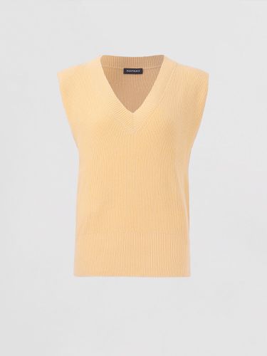 Cashmere cotton blend knitted sleeveless top with deep V-neck - REPEAT cashmere - Modalova