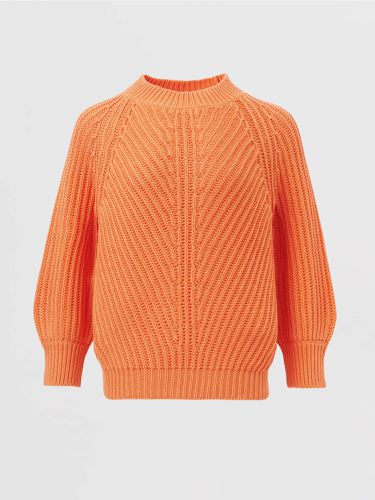 Chunky rib knit short puff sleeve sweater - REPEAT cashmere - Modalova