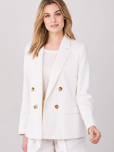 Striped linen blend blazer - REPEAT cashmere - Modalova