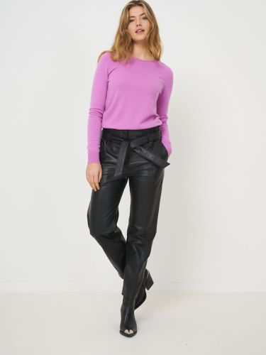 Loose fit leather pants with waist band - REPEAT cashmere - Modalova