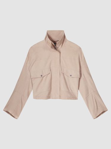 Suede Jacket with oversized pockets - REPEAT cashmere - Modalova