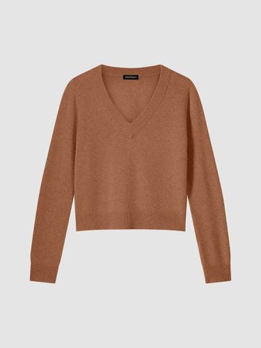 Cropped organic cashmere V-neck sweater - REPEAT cashmere - Modalova