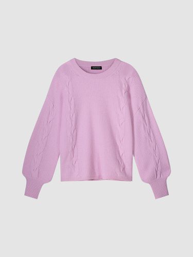 Textured cashmere sweater with puff sleeves - REPEAT cashmere - Modalova