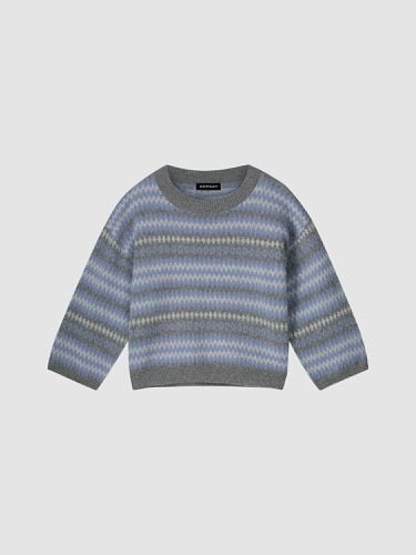 Intarsia striped sweater with 3/4 sleeves - REPEAT cashmere - Modalova