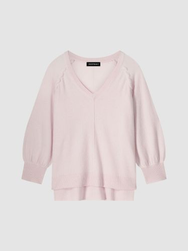 Raglan cashmere V-neck sweater with braided detail - REPEAT cashmere - Modalova