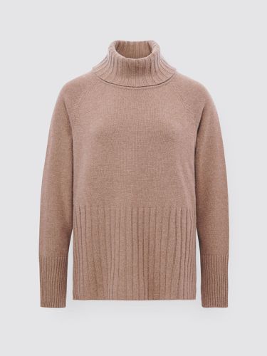 Wide ribbed turtleneck sweater - REPEAT cashmere - Modalova