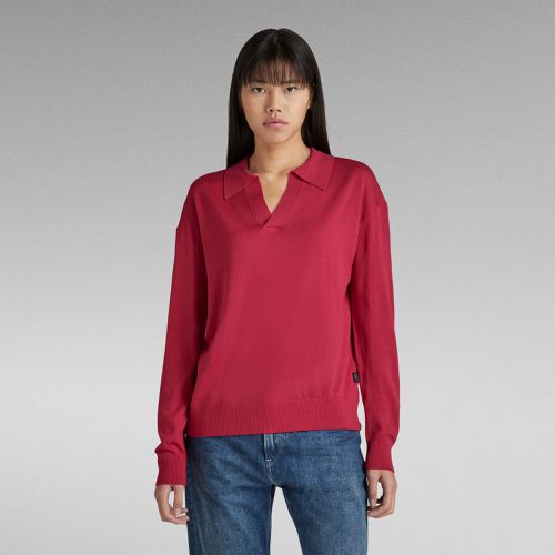 Knitted Polo - Red - Women - G-Star RAW - Modalova