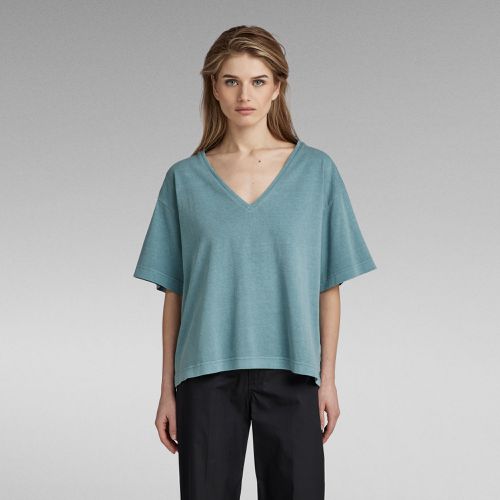 T-Shirt Overdyed Deep V-Neck Loose - Mujer - G-Star RAW - Modalova