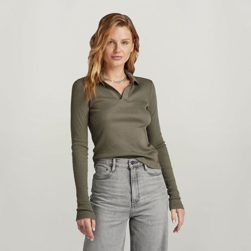 Ribbed Slim Polo - Green - Women - G-Star RAW - Modalova