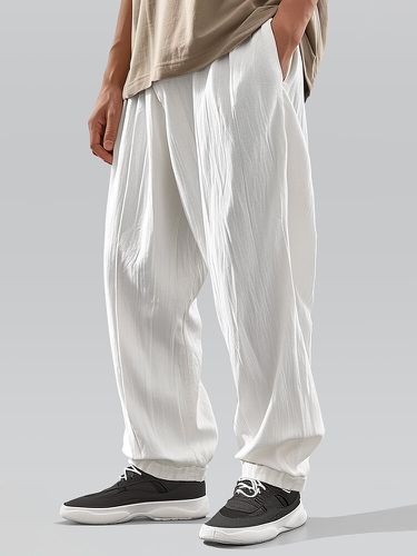 Casual con textura de color sólido para hombre Pantalones con bolsillo - ChArmkpR - Modalova