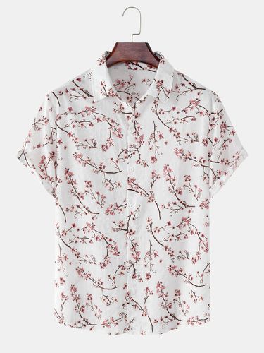 Camisas de manga corta con dobladillo elegante con estampado floral Ditsy para hombre - ChArmkpR - Modalova