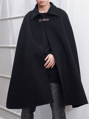 Men's Lapel Loose Mid-length Cloak Overcoat - INCERUN - Modalova
