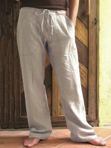 Men's Cotton Linen Casual Loose Pants - INCERUN - Modalova