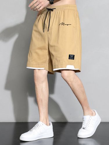 Pantalones cortos sueltos casuales con cintura con cordón sólido para hombre - ChArmkpR - Modalova