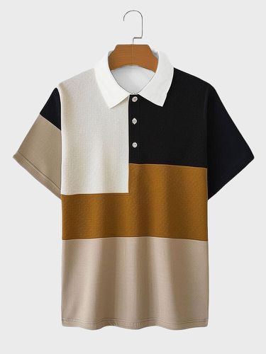 Camisas de golf de manga corta con patchwork de bloques de color para hombre - ChArmkpR - Modalova