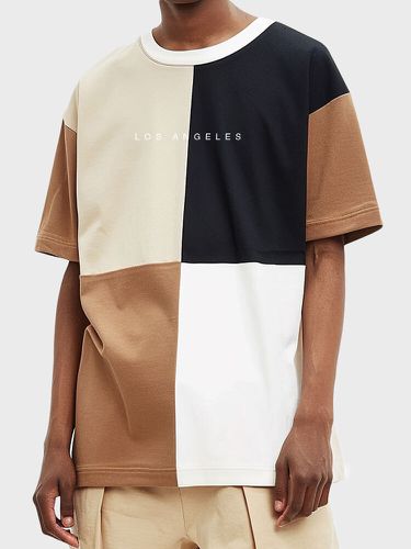 Camisetas informales con cuello redondo y patchwork de bloques de color para hombre Cuello - ChArmkpR - Modalova