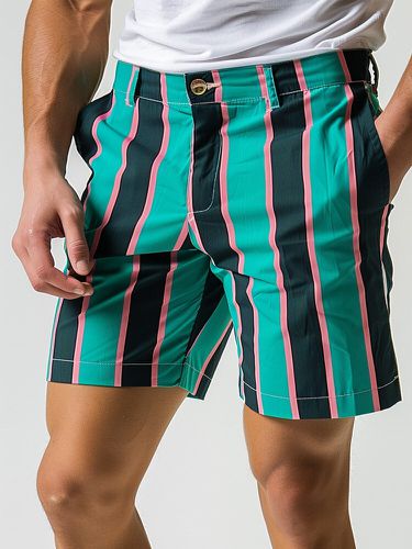 Mens Striped Side Pockets Casual Shorts - ChArmkpR - Modalova