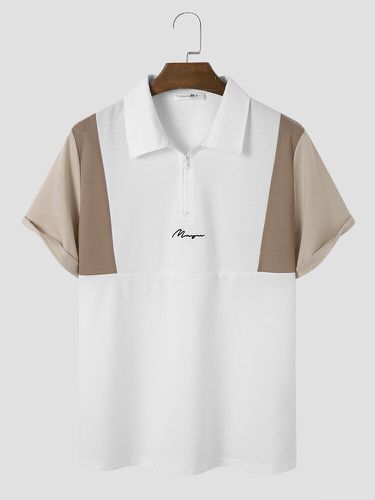 Camisas de golf de manga corta con media cremallera y parches bordados para hombre - ChArmkpR - Modalova