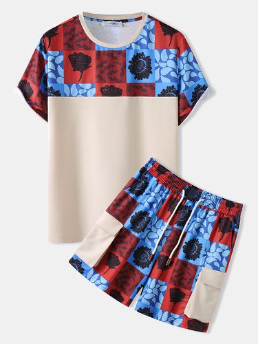 Costuras gráficas florales para hombre Carga Pantalones cortos Trajes de dos piezas - ChArmkpR - Modalova