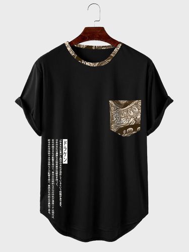 Camisetas de manga corta con dobladillo curvado étnico Patrón para hombre - ChArmkpR - Modalova
