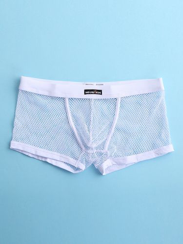 Calzoncillos bóxer transparentes de sexy para hombre, ropa interior lisa transpirable delgada Soft - Newchic - Modalova